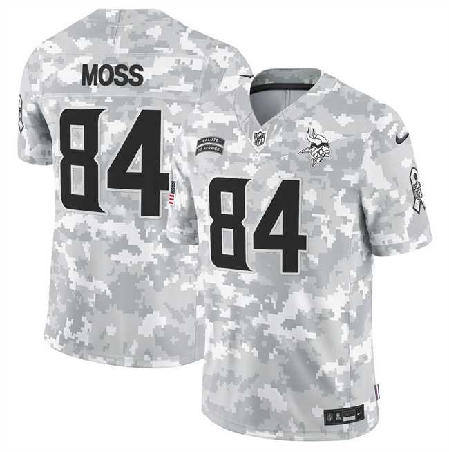 Men%27s Minnesota Vikings #84 Randy Moss 2024 F.U.S.E Arctic Camo Salute To Service Limited Stitched Jersey Dyin->minnesota vikings->NFL Jersey